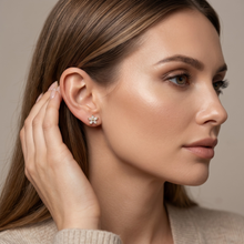Gold Silver Plated Marquise Crystal Flower Stud Earrings