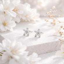 Gold Silver Plated Marquise Crystal Flower Stud Earrings