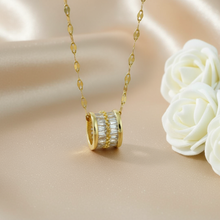 Barrel Pendant Necklace Gold Plated