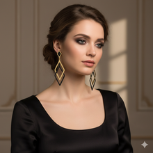 Black & Gold Dangle Earrings