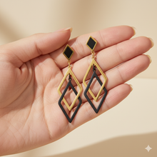 Black & Gold Dangle Earrings