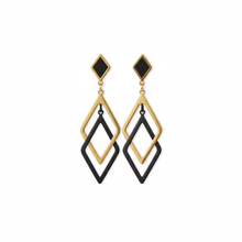 Black & Gold Dangle Earrings
