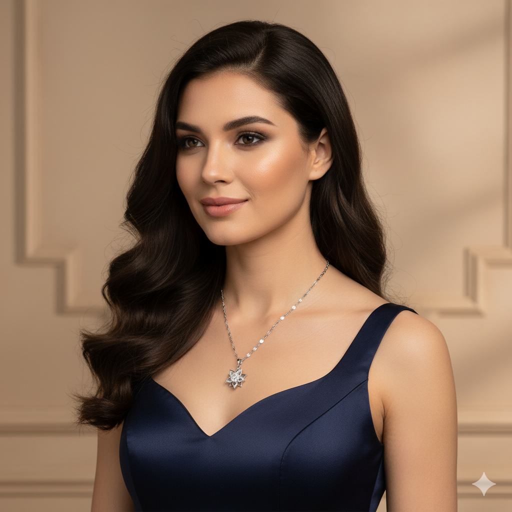 Celestial Bloom Star Pendant Necklace