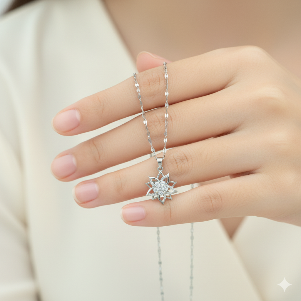 Celestial Bloom Star Pendant Necklace