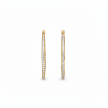 Crystal Edge Large Hoop Earrings Gold Plated