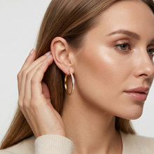 Crystal Edge Large Hoop Earrings