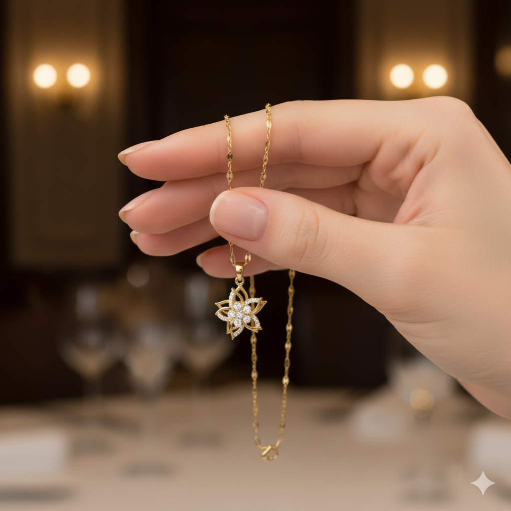 Dainty Starburst Gold Necklace