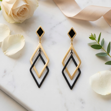 Double Diamond Drop Earrings