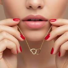 Double Heart Necklace Gold Plated