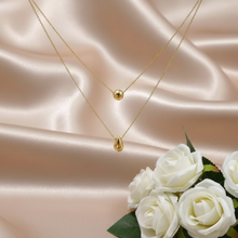 Dual-layer Water Droplets Necklace Gold Plated