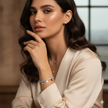 Silver Crystal Charm Bracelet