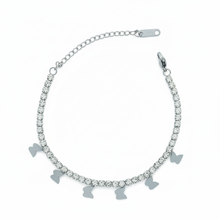 Silver Crystal Charm Bracelet