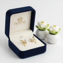 Enamel Crystal Butterfly Stud Earrings