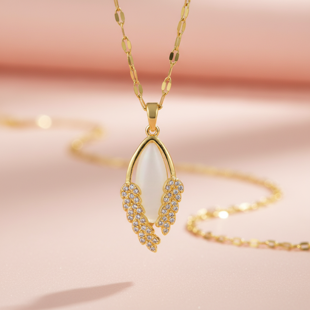 Ethereal Leaf Gold Plated Pendant