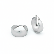 Polished Silver Dome Hoops