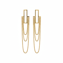 Geometric Drop Chain Earrings