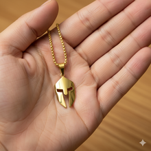 Gold Spartan Helmet Pendant Necklace