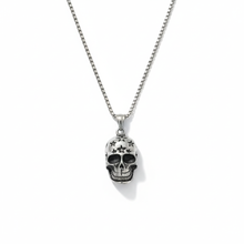 Silver Star Skull Pendant Necklace