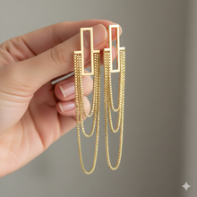 Geometric Drop Chain Earrings