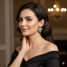 Two-Tone Heart Drop Earrings