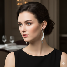 Luxe Cascade Diamond & Silver Drop Earrings