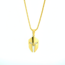Gold Spartan Helmet Pendant Necklace