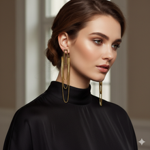 Geometric Drop Chain Earrings