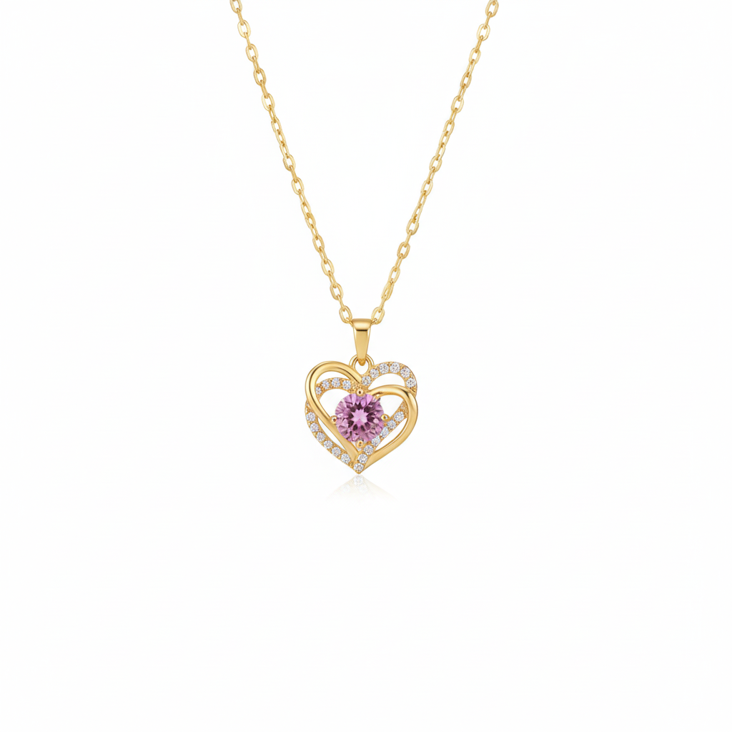 Intertwined Heart Gold Plated Necklace