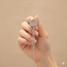 Shining Serenity Crystal Bow Drop Earrings