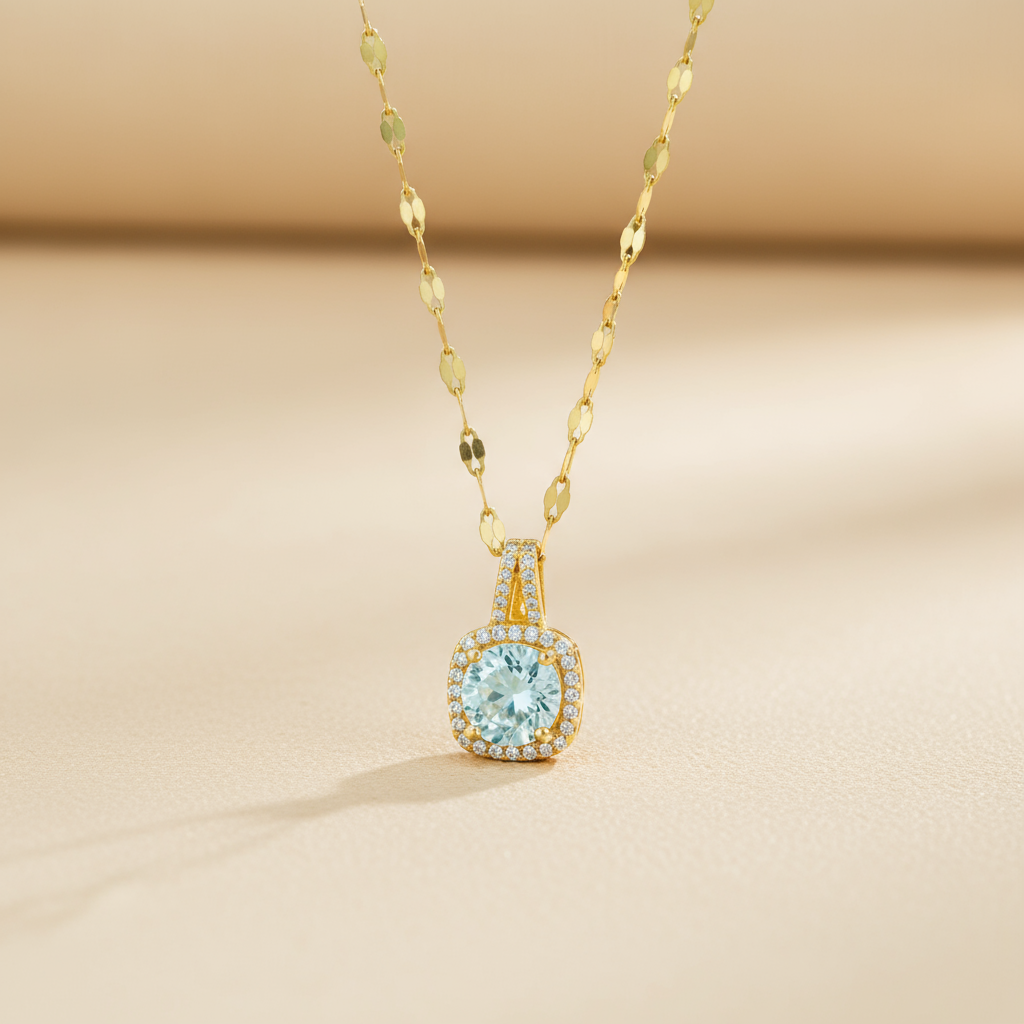 Gold Plated Aura Pendant Necklace