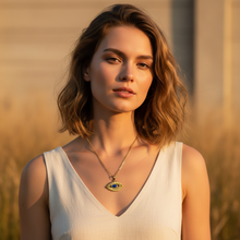 Gold Plated Blue Eye Pendant