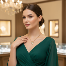 Gold Plated Bow Pendant Necklace