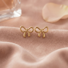 Gold Plated Bow Stud Earrings