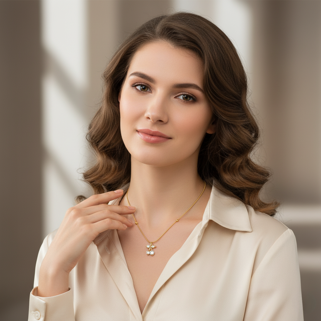 Gold Plated Cherry Pendant