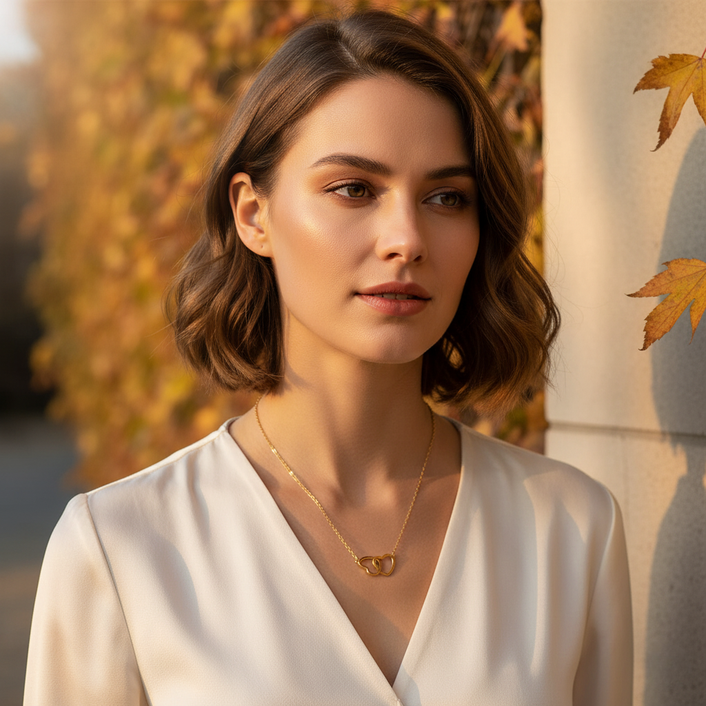 Gold Plated Double Heart Pendant