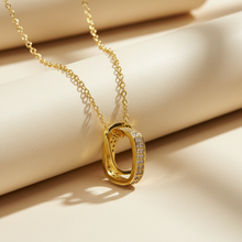 Gold Plated Double Square Ring Pendant