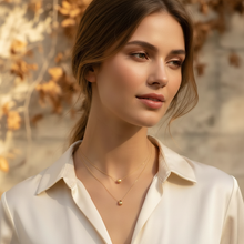 Gold Plated Dual-layer Water Droplets Pendant Necklace