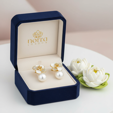 Gold Plated Flower Crystal Pearl Norra London