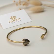 Gold Plated Heart Bangle for Women