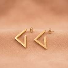 Gold Plated Open Triangle Geometric Stud Earrings