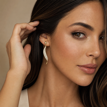 Gold Plated Pave Crystal Curved Drop