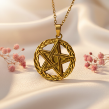 Gold Plated Pentagram Pendant Necklace