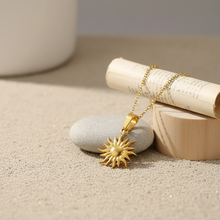 Gold Plated Radiant Sun Necklace
