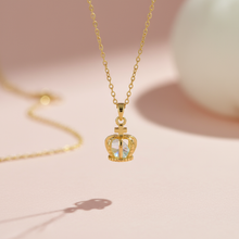 Gold Plated Royal Crown Pendant Necklace