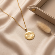Gold Plated Sun Moon Star Coin Pendant Necklace