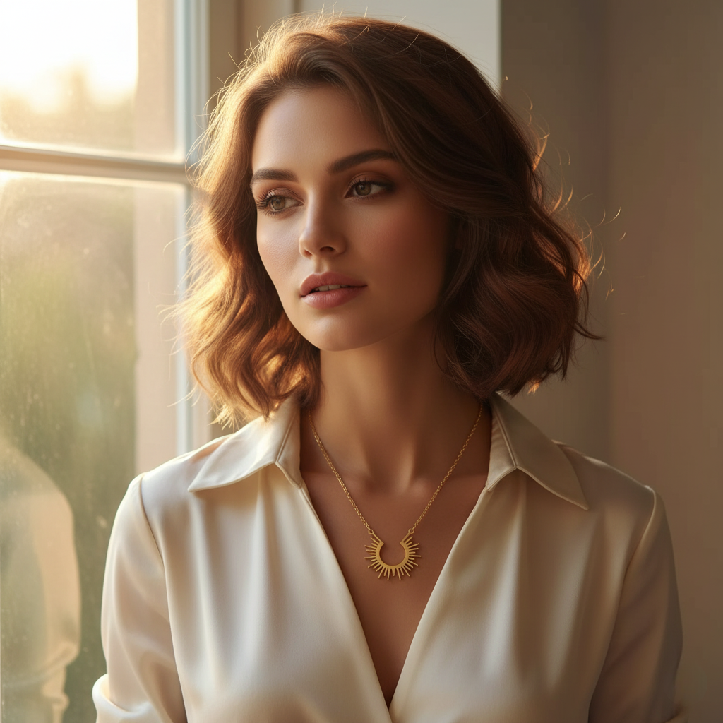 Gold Plated Sun Rays Pendant