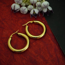 Gold Plated Thick Tube Earrings