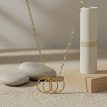 Gold Plated Triple Ring Pendant