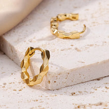Gold Plated Twisted Wave Huggie Earrings
