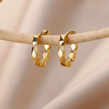 Gold Plated Twisted Wave Huggie Hoop Earrings